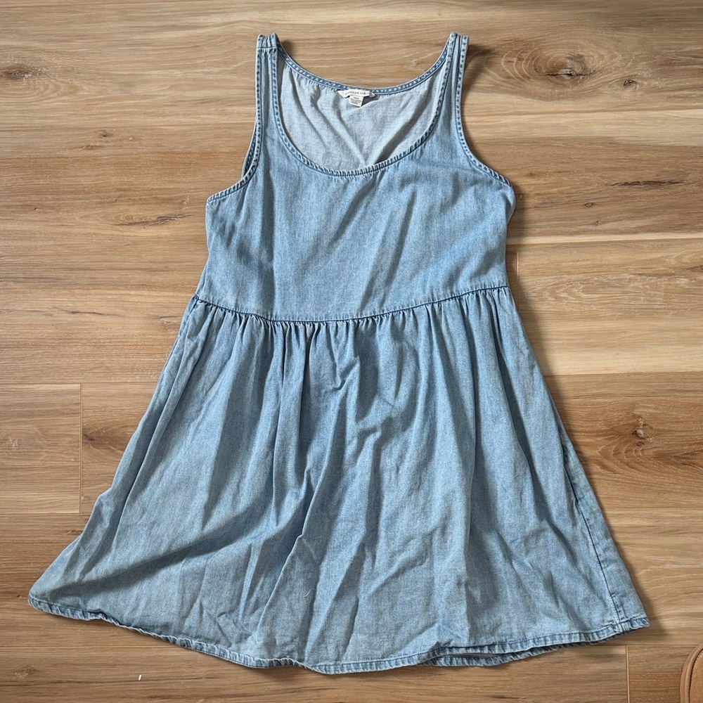 American Eagle Outfitters Light Wash Denim Babydoll Style Dress